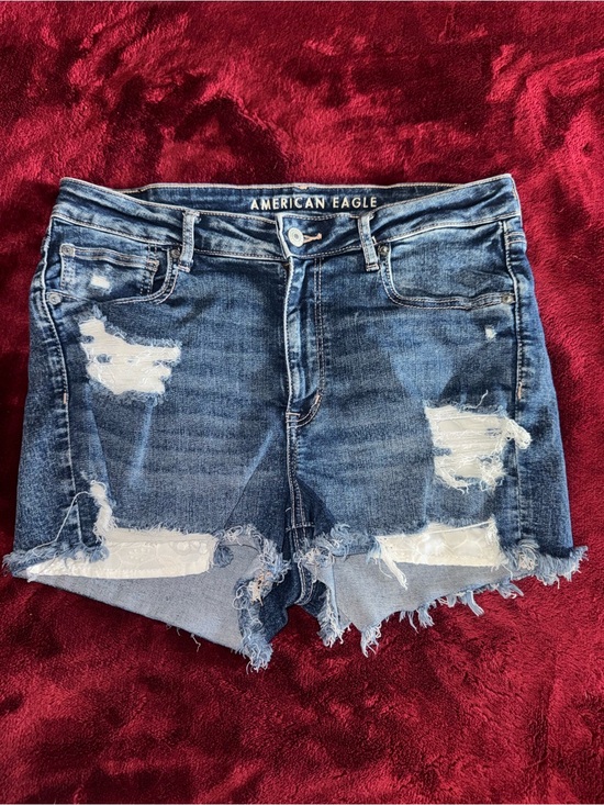 American Eagle Outfitters Pants - American Eagle Outfitters Dark Blue Distressed Jean Shorts Next Level Stretch 12